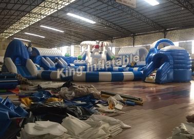 Customized White Funny Large Inflatable Water Park Equipment For Kids / Adults