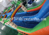 상업적인 PVC 방수포 녹색 정글 작은 수영장을 가진 팽창식 물 미끄럼