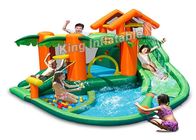 여름에 있는 아이를 위한 열대 놀이 센터 점프 성곽/팽창식 물 미끄럼
