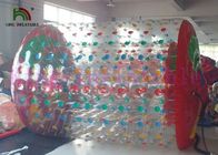 PVC/TPU 2.8m 긴 x 2.4m 직경을 가진 다채로운 파열 물 장난감/롤러