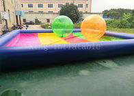 8개 * 8개 m PVC 방수포 파란 무지개 색깔 아이 놀기를 위한 팽창식 물 수영장