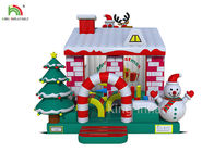 빨강/백색 색깔 사업을 위한 크리스마스 나무를 가진 팽창식 쾌활한 성곽 집