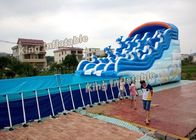 파란 돌고래 지원 물동이 활주 플라토 PVC를 가진 팽창식 물 공원