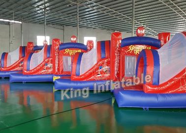 높은데서 일하는 사람 0.55mm PVC 방수포를 가진 재미있은 팽창식 뛰어오르는 쾌활한 성곽 옥외 빨강