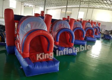 높은데서 일하는 사람 0.55mm PVC 방수포를 가진 재미있은 팽창식 뛰어오르는 쾌활한 성곽 옥외 빨강