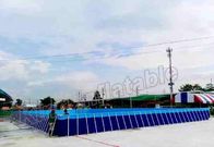 지상형 수영장과 상업적 부풀게할 수 있는 워터 슬라이드 공원 0.9 밀리미터 PVC 방수 시트 격분 워터 파크