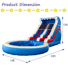 상업용 뒷마당 점프 보너스 열대 물 슬라이드 콤보 점프 하우스 수영장과 함께 부풀이 물 슬라이드
