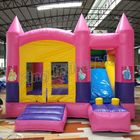 분홍색 색깔에 있는 옥외 Inflatable Bouncy Castle With 아이 게임 공주 활주