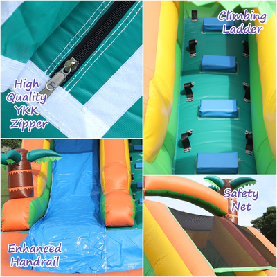상업용 건조 및 습한 물 슬라이드 부풀이 열대 피에스타 브리즈 어린이 수영장과 함께 부풀이 물 슬라이드