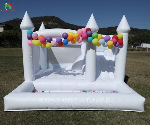 13x13x10ft 상업용 하얀 반짝이는 집 큰 점퍼 반짝이는 팽창성 성 어린이용 성인용 슬라이드 & 볼 핏
