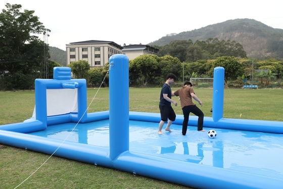 PVC 부풀이식 스포츠 게임 파란색 부풀이식 물 배구 네트워크 필드 축구 필드 아레나 코트 부풀이식 축구 필드