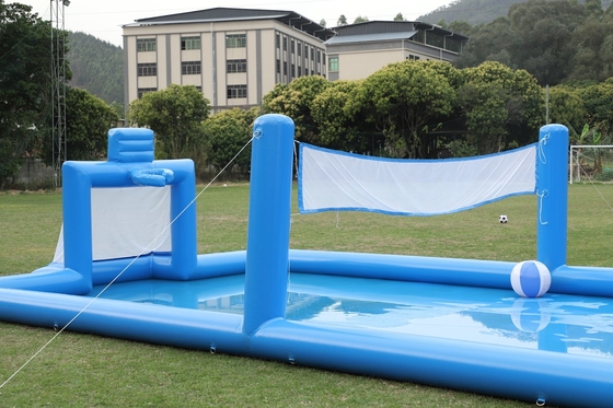 PVC 부풀이식 스포츠 게임 파란색 부풀이식 물 배구 네트워크 필드 축구 필드 아레나 코트 부풀이식 축구 필드