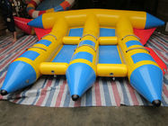 3개 - 6개의 사람 물 게임을 위한 흥분 PVC 팽창식 제물 낚시 배 바나나 모양