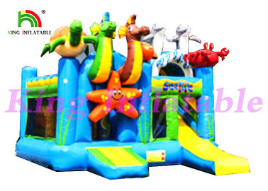 활주와 해양동물을 가진 0.55mm PVC 방수포 Multiplay 팽창식 뛰어오르는 성곽