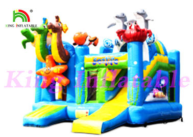 활주와 해양동물을 가진 0.55mm PVC 방수포 Multiplay 팽창식 뛰어오르는 성곽