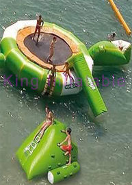 옥외 방수 활주를 가진 플라토 PVC 팽창식 물 장난감 세륨에 의하여 주문을 받아서 만들어지는 Trampoline