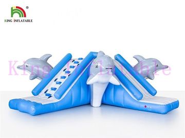 광고 방송 0.9mm PVC 방수포 물 공원을 위한 팽창식 큰 공기 활주 돌고래 장난감