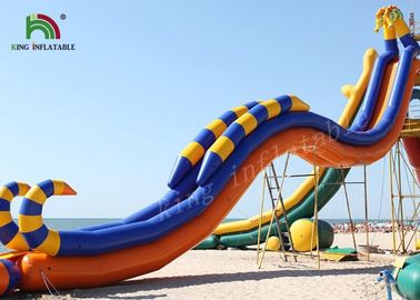 해마 플라토 PVC 임대료를 위한 팽창식 물 미끄럼/황색 파란 거대한 물 미끄럼