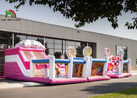하락과 상업적 플라토 PVC 10m 핑크색 캔디랜드 부풀게할 수 있는 놀이공원