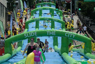 어른들을 위한 주문 제작된 100m 롱 야외 부풀게할 수 있는 물 스포츠 경기 도시 슬라이드