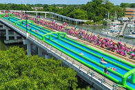 어른들을 위한 주문 제작된 100m 롱 야외 부풀게할 수 있는 물 스포츠 경기 도시 슬라이드