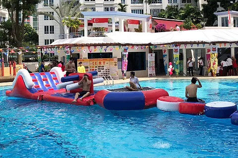 재미 0.9 밀리미터 PVC 부풀게할 수 있는 물 난관 사용자 지정 크기