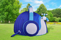 광고를 위한 주문 제작된 푸른 부풀게할 수 있는 헤드셋 돔 이벤트 텐트