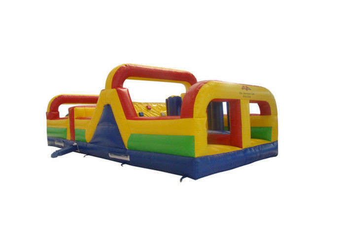 Attractive Small Tarpaulin Inflatable Obstacle Courses Bright Silk Printing